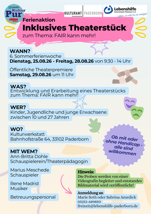 Fair kann mehr, Plakat, Inklusives Theaterprojekt